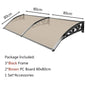 Door Window Awning Big Size PC Board Cover Outdoor Patio Canopy Sun Shelter Window Eaves Rain Cover Awning Aluminum Pergola
