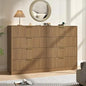 Fluted Dresser for Bedroom with 8 Drawer, 55” Wide White Double Drawer Dresser Modern Chest of Drawers with Metal Handle