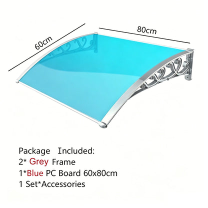 Door Window Awning Big Size PC Board Cover Outdoor Patio Canopy Sun Shelter Window Eaves Rain Cover Awning Aluminum Pergola