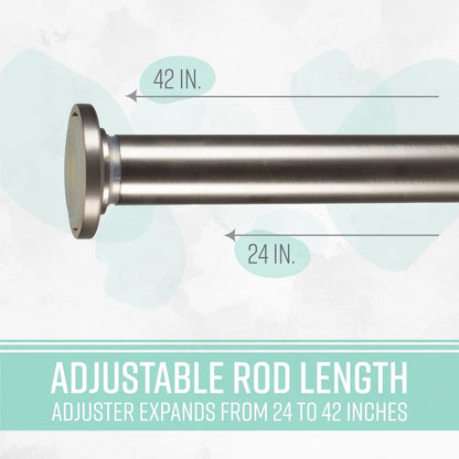 Adjustable Steel Curtain Tension Rod No Tools Installation Easy Extendable Shower Curtain Rod Secure Hold