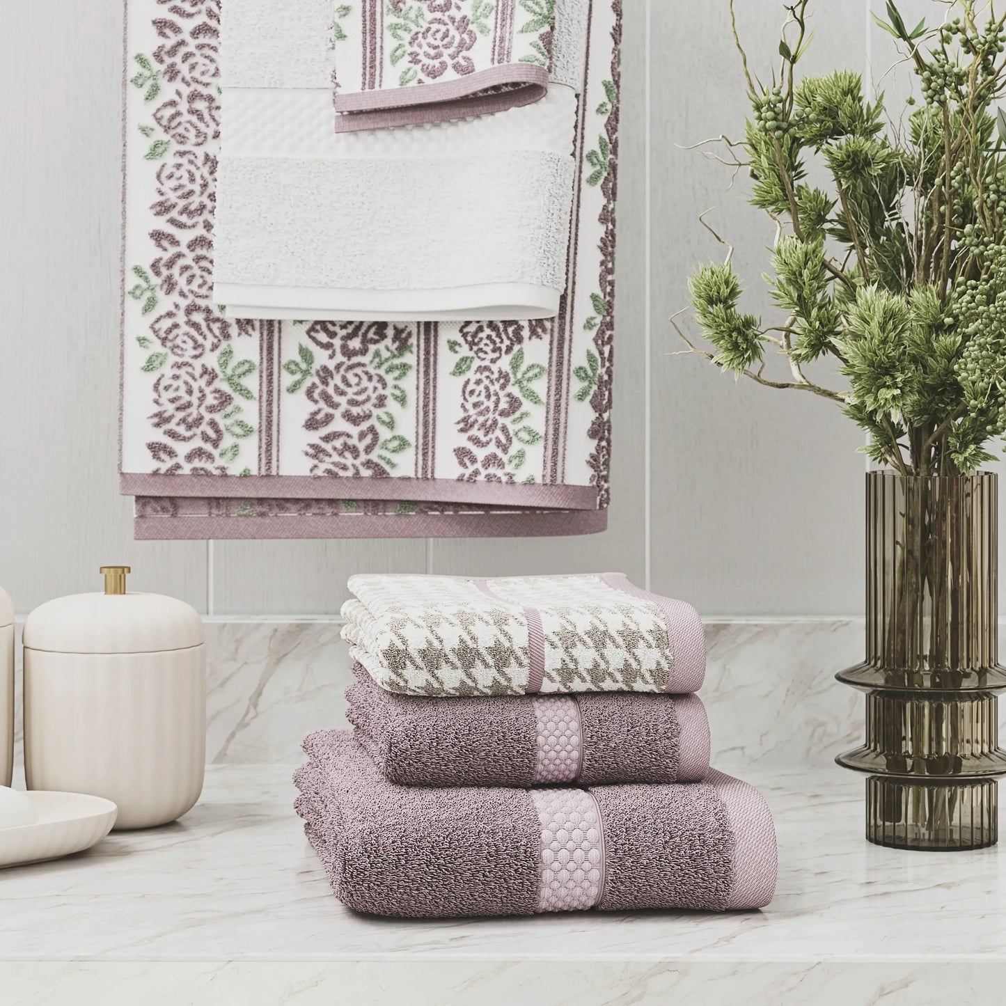 Dobby 6pk Towel Set, Contains 2 Bath, 2 Hand, 2 Wash - Rose Pink by Drew Barrymore