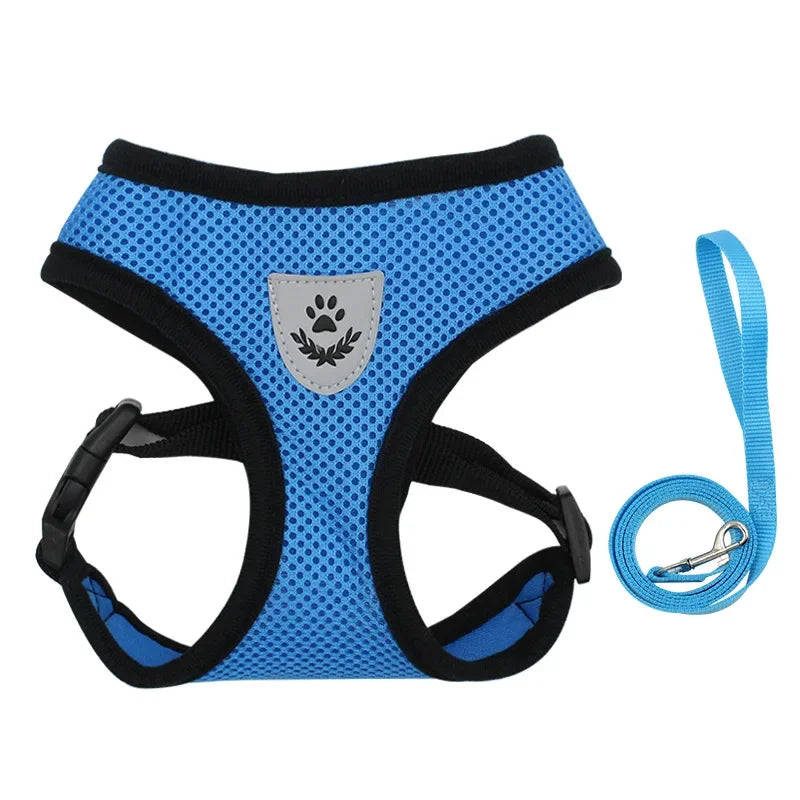 Summer Cat Dog Breathable Harness Adjustable Vest Polyester Mesh