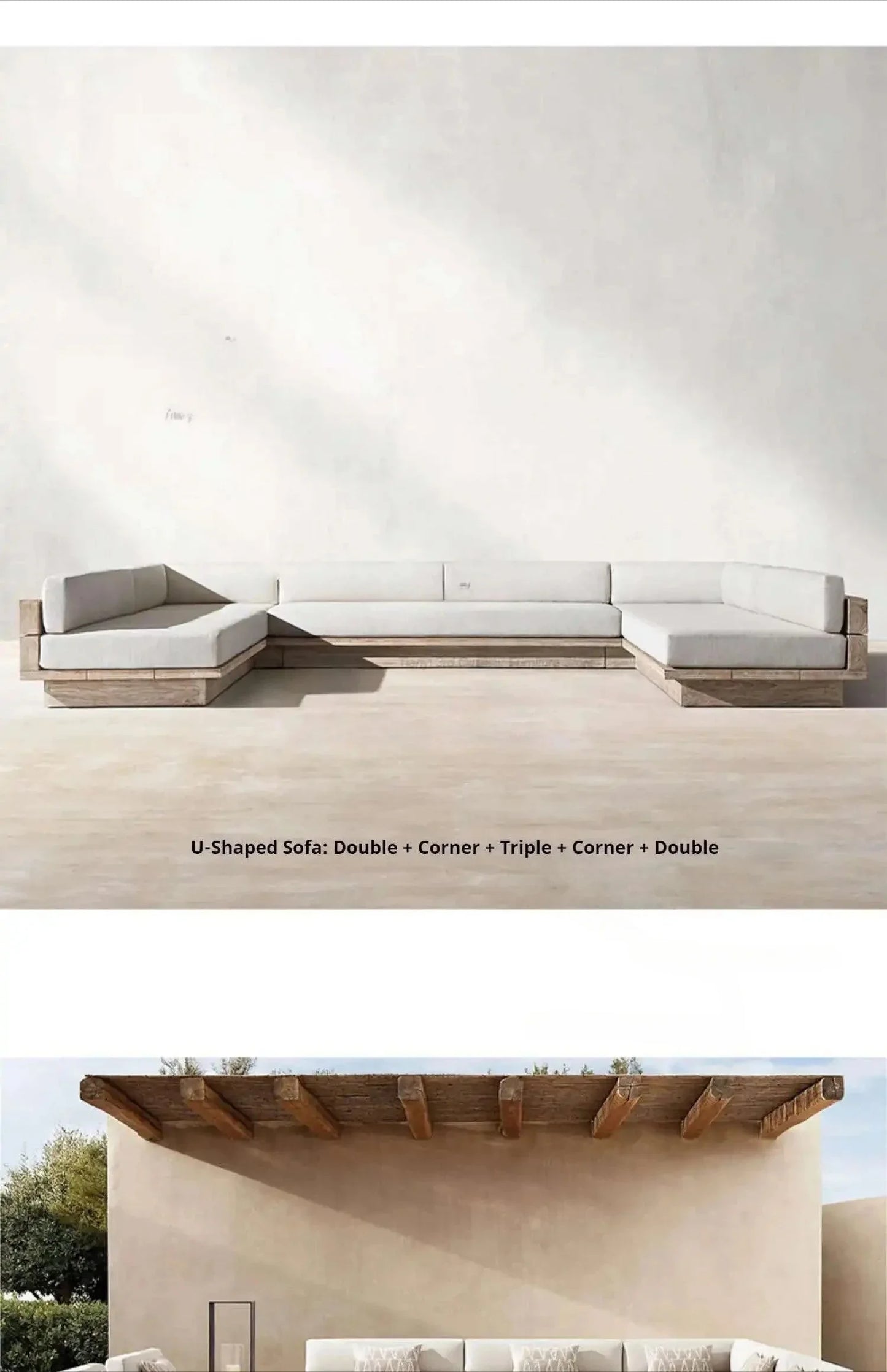 Japanese Style Waterproof and Sunscreen Garden Sofa, Minimalist Designer, Modern Garden Sofa, Artistic Outdoor Furniture, Divano