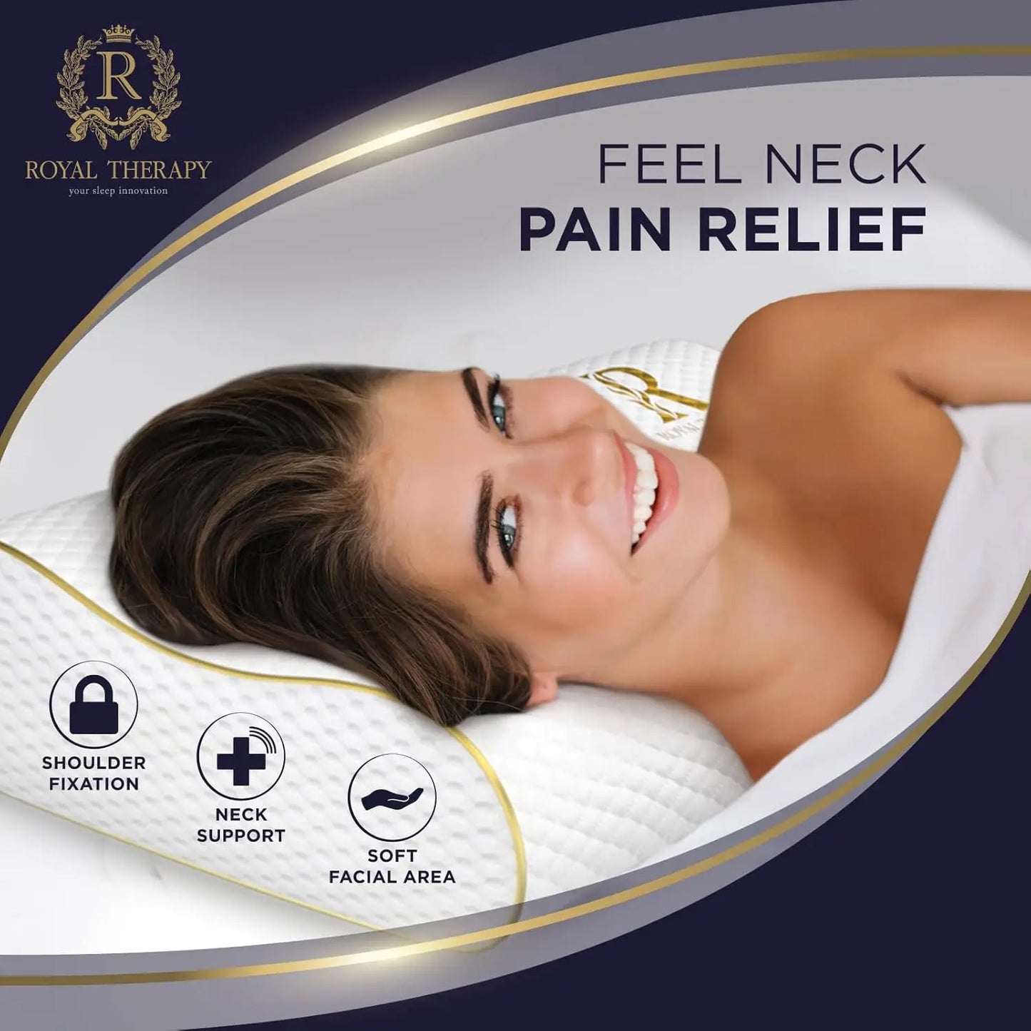 Memory Foam Pillow, King Cervical Pillow for Neck Pain, Contour Pillow, Neck and Shoulder Pain, Side Sleeper, Back