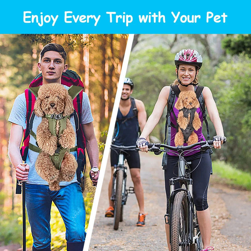 Dog Carrier Backpack Adjustable Pet Carriers Front Facing Hands-Free Safety Puppy Travel Bag For Small Medium Dog