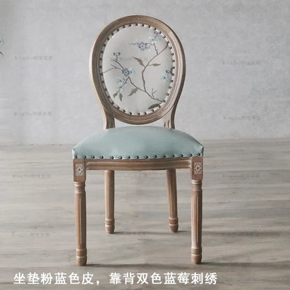 European Retro Dining Chairs Restaurant Old Solid Wood Stool Furniture Diffuse Cafe Hotel New Chinese Designer Fashion Chair
