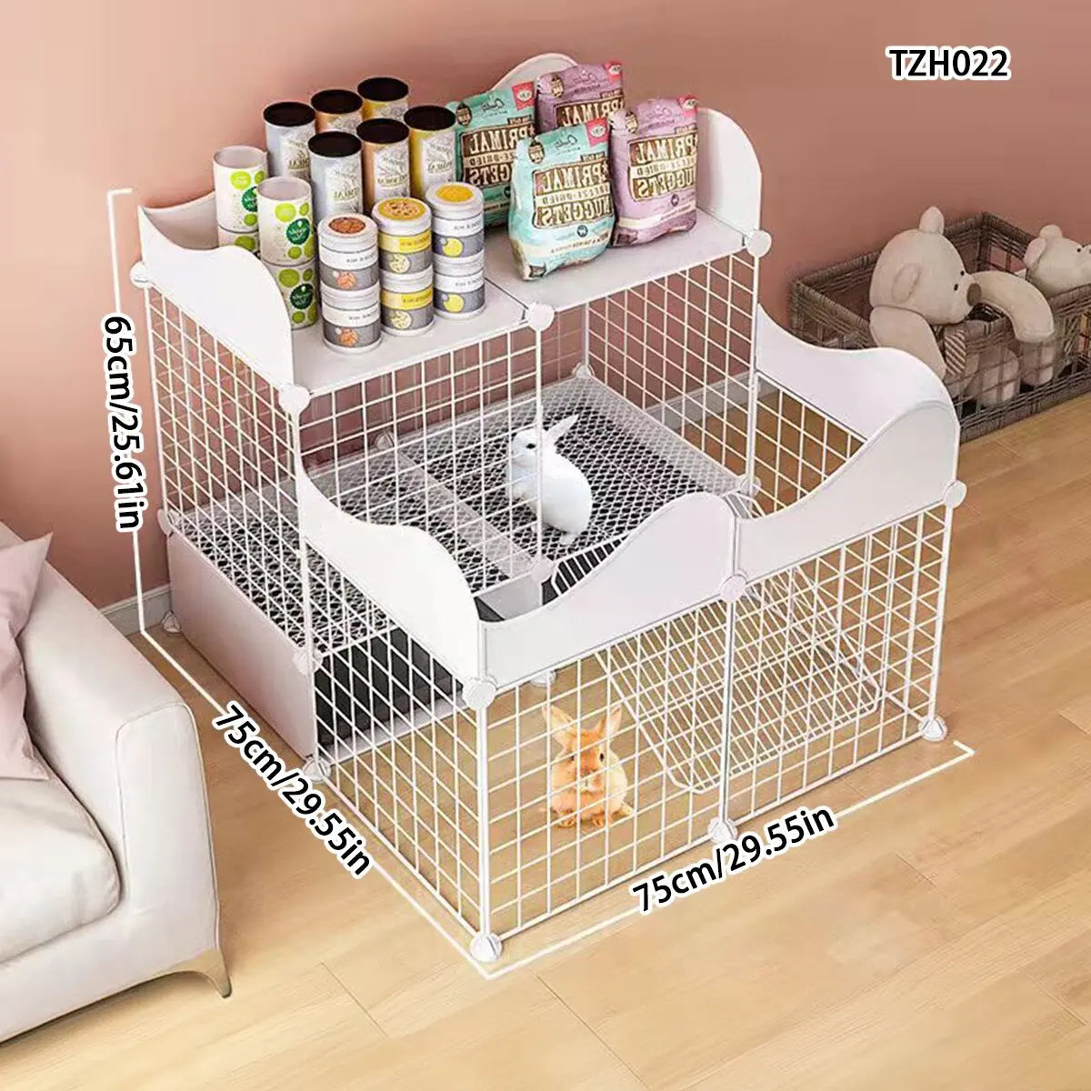 Rabbit Cage, Indoor Rabbit Cage for Home Use, Anti-Urination, Large Pet Enclosure, Double-Layer Small Pet New Type House