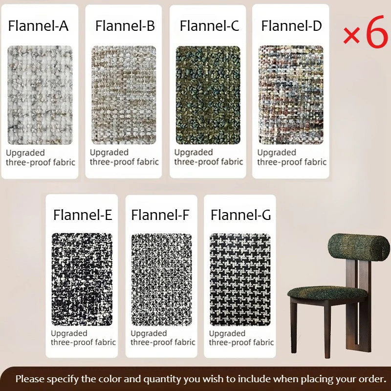 Nordic Solid Wood Dining Chairs, French Retro Style Dining Chairs, Comfortable Fabric Creative Hippo Dining Chairs