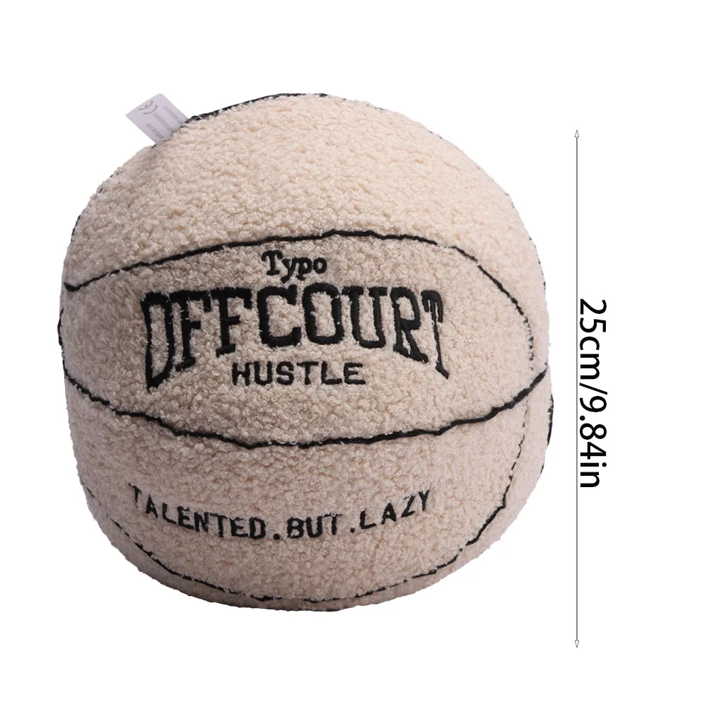 25CM Offcourt Basketball Plush Pillow Soft and Trendy Basketball Plush Toy Children Birthday Boyfriend Gifts Home Decoration