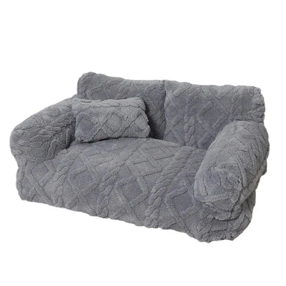 Plush Pet Sofa Bed - Extra Thick Winter Warmth Large Detachable Washable Dog Cat Cover Pet Sofa