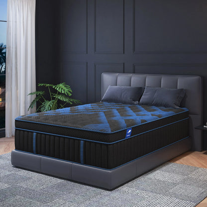 Twin Full Queen King Mattress in A Box, 12/14 Inch Hybrid Memory Mattresses Euro Top Medium Firm for Back & Lumbar Support