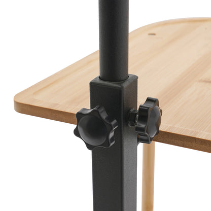 Bamboo Bathtub Tray Table with Adjustable Height, 3-Tier Freestanding Bathtub Caddy for Tub Against Wall, 360 °   Rotatable Bath Tub