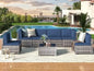 7 Piece Patio .PE Rattan Gray WickerOutdoor Sectional Furniture Chair Set