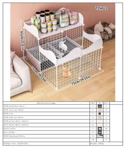 Rabbit Cage, Indoor Rabbit Cage for Home Use, Anti-Urination, Large Pet Enclosure, Double-Layer Small Pet New Type House