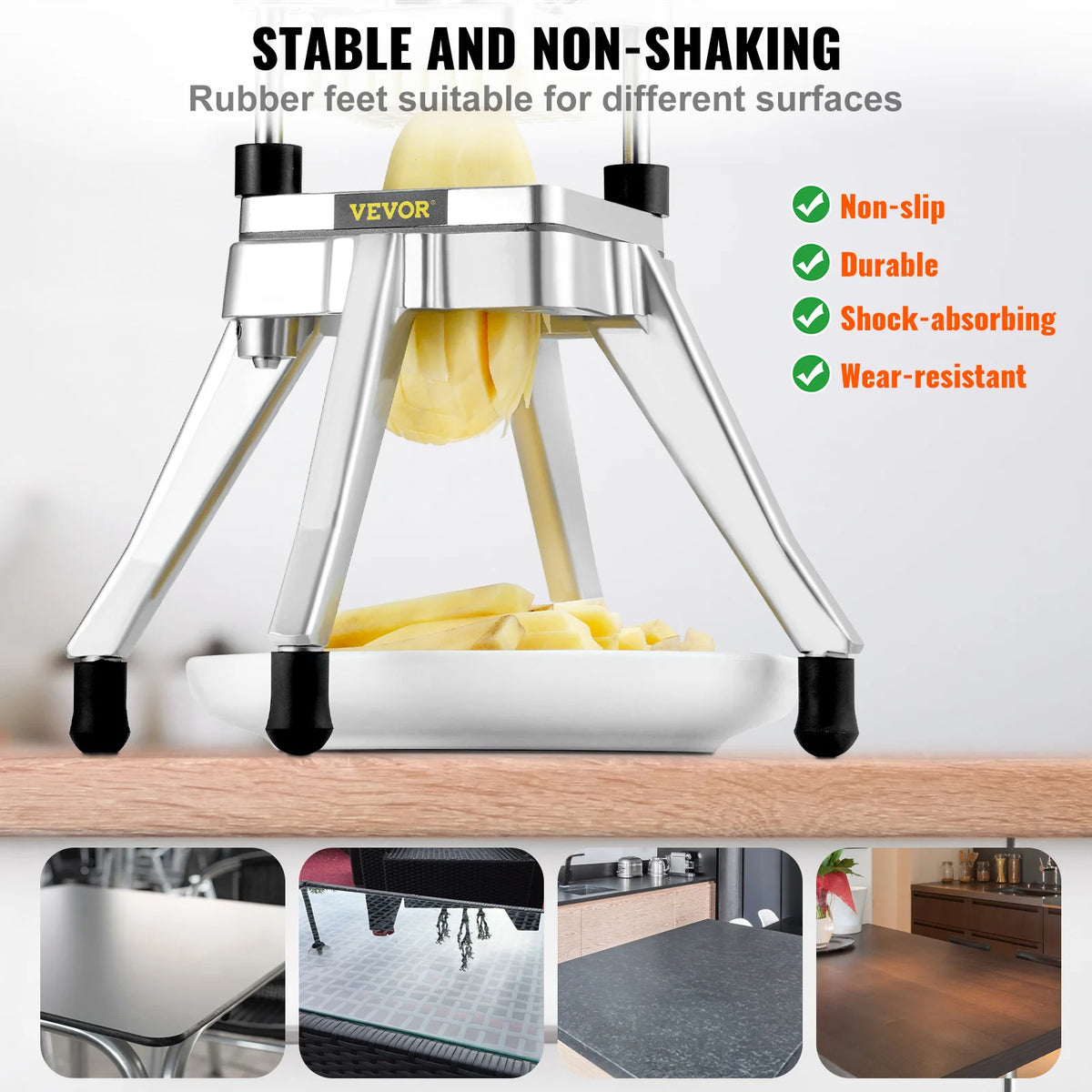 Vegetable Fruit Dicer Cutter Potato Slicer Chopper 4 Blades & Tray Manual Cutting Machine home appliance