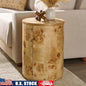 Unique Burlwood Round End Table No Assembly Required