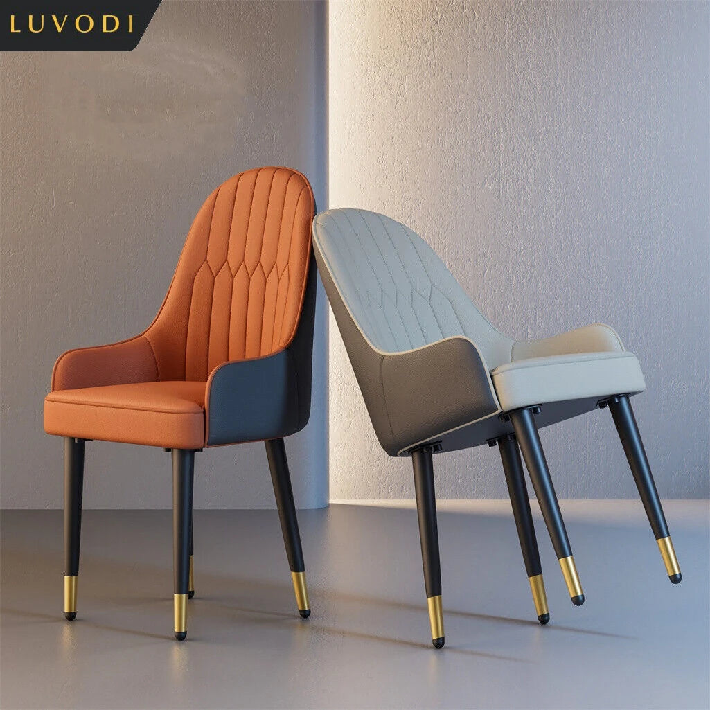 Leather Dining Chairs with Arms Modern Kitchen Dining Room Chairs with Metal Legs for Hotels,Restaurants,Apartments