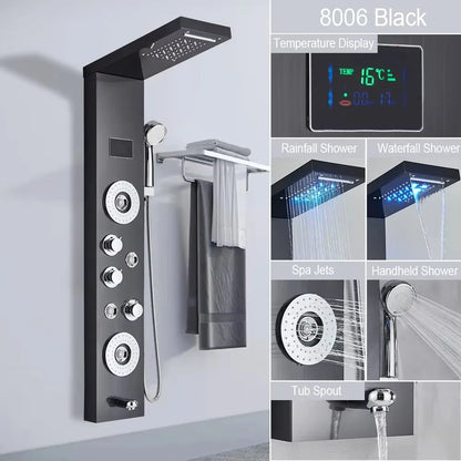Bathroom Shower Panel LED Rainfall/Waterfall Shower Head