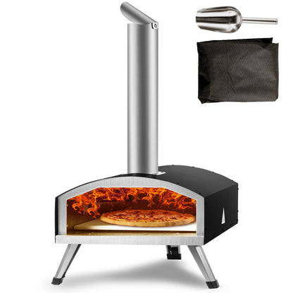 12inch Outdoor Oven Charcoal Fired Maker Portable Outside Stainless Steel Grill&Pizza Waterproof for Backyard Camping