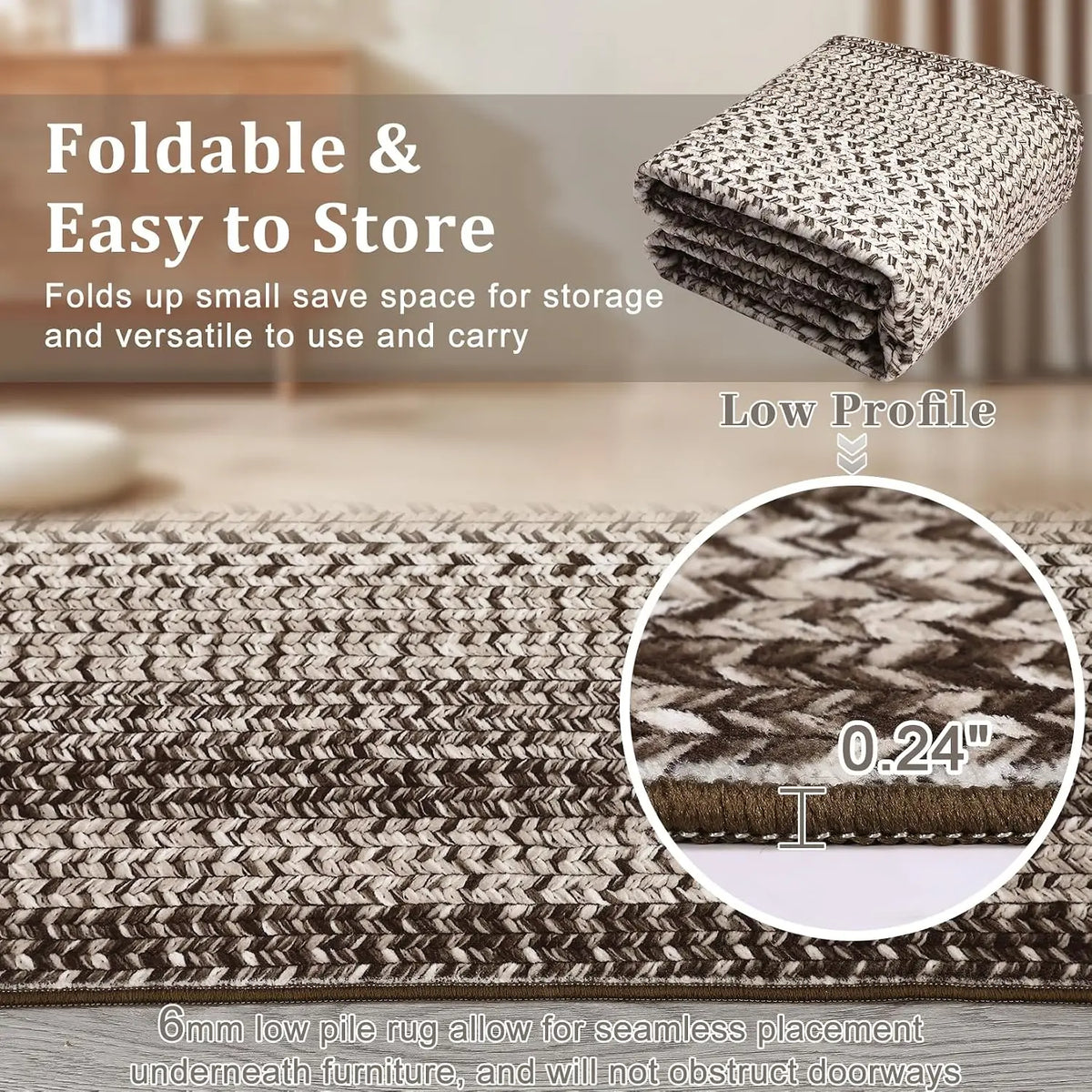 8X10FT Boho Braided Carpets for Living Room Large Area Rugs Home Decor Non Shedding Carpet Moroccan Bedroom Beside Floor Mat Luxury