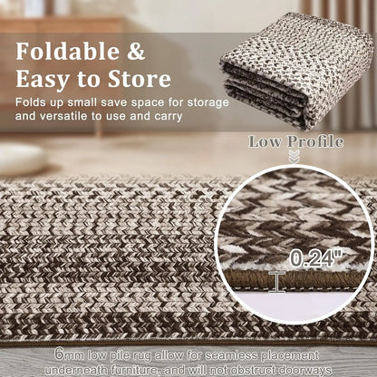 8X10FT Boho Braided Carpets for Living Room Large Area Rugs Home Decor Non Shedding Carpet Moroccan Bedroom Beside Floor Mat Luxury