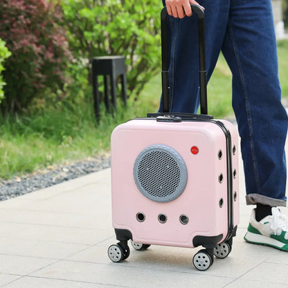 Pet Outdoor Portable Suitcase Cat Bag Dog Airline Approved Transport Carrier Space Bag Large Capacity Travel Trolley Case