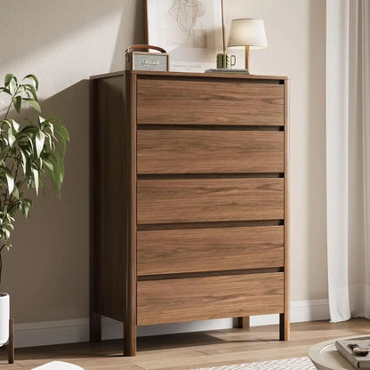 Tall Wooden Storage Cabinet with Hidden Handles, Ideal for Bedroom, Living Room, or Hallway, 45.7 Height