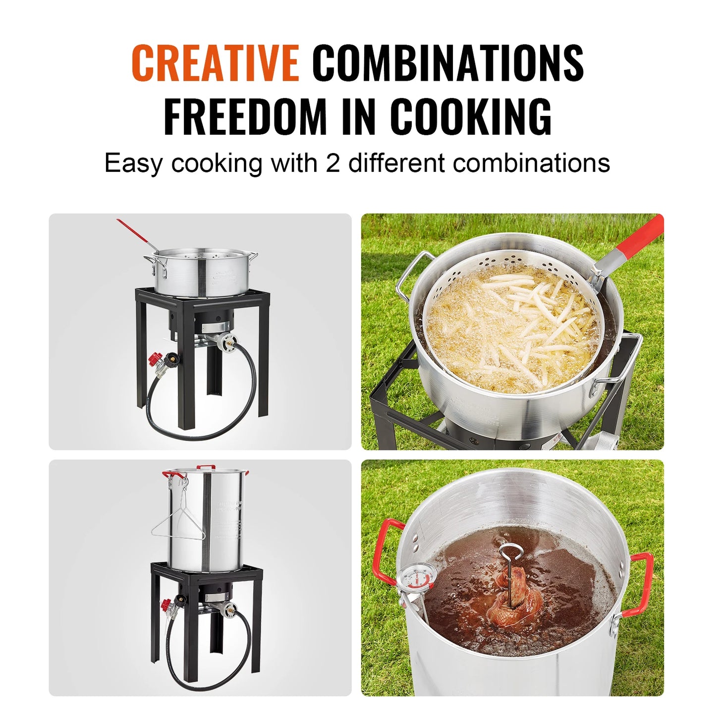 Gas One Turkey Fryer Propane Burner Complete Kit 30 Qt. Turkey and 10 Qt. Fish Fryer Boiler Steamer Set