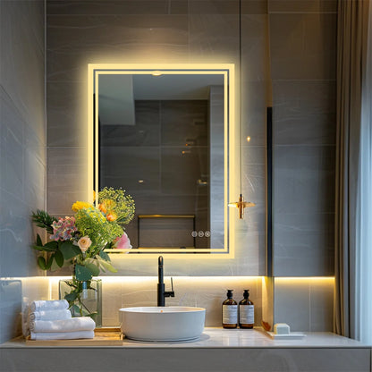 Illuminate LED Backlight Bathroom Mirror Frameless Dimmable Defog Bath/Shower/Shaving Mirror