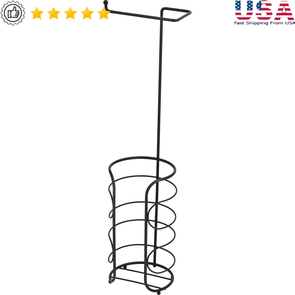 Freestanding Steel Toilet Paper Holder with Storage