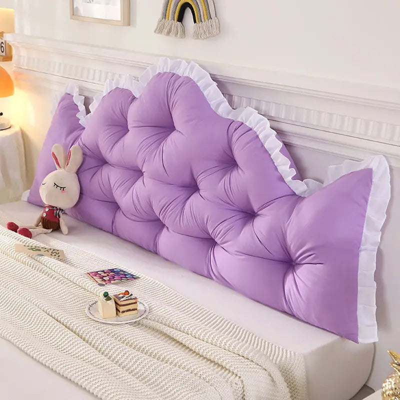 Lace Headboard Soft Cushion Nordic Style Pillow, No Need To Disassemble and Wash Waist Protection Against Tatami Soft Bag