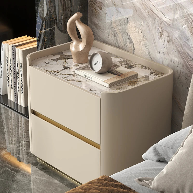 Italian Trendy Premium Night Table Simple Luxury Delicacy Bedside Tables Drawers Storage Table De
