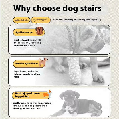Ladder Dogs Pets Bone Shape Puppys Stairs Beside The Sofa Bed Ramp for Dogs Protecting Pets Joint Safety Stairs for Elderly Dogs