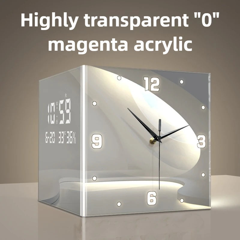 Living Room Corner Wall Mounted Clocks Double Sided Needle Digital Wall Clocks Acrylic Modern Design Clock Luxury Home Decor