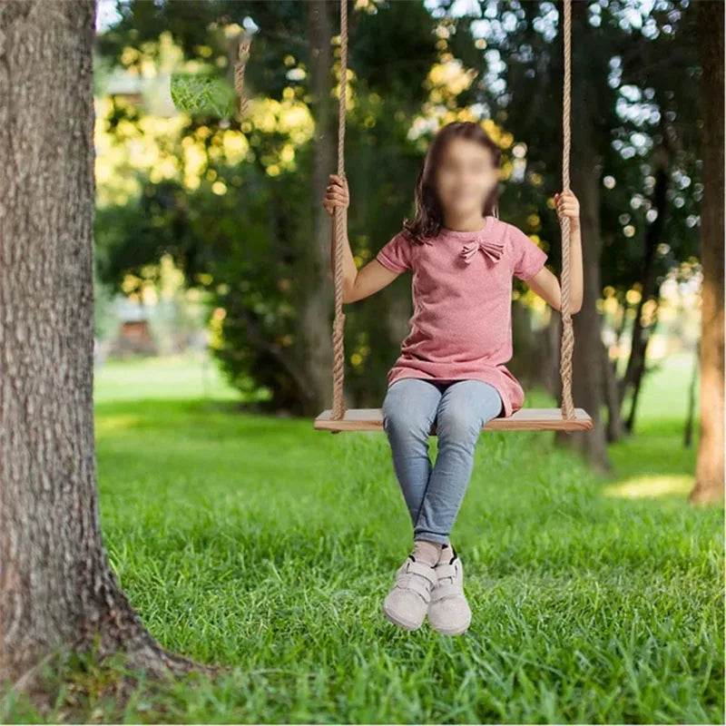 Wooden Tree Swing 500lbs Load Capacity Wooden Swing For Adults Kids Waterproof Hanging Swing Seat For Outdoor Backyard Garden
