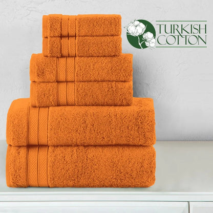 6-piece towel set, 100% Türkiye cotton, 2 bath towels, 2 hand towels and 2 bath towels, fast drying and water absorption