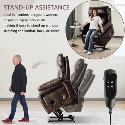 Dual Motor Power Lift Recliner Chair for Adult & Elderly, Infinite Position Lay Flat Lift Chair with Heat &, Customized