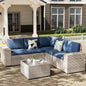 13 Pieces Patio Furniture Set,Outdoor Sectional Wicker Sofa,High Back Rattan Patio Conversation Sets