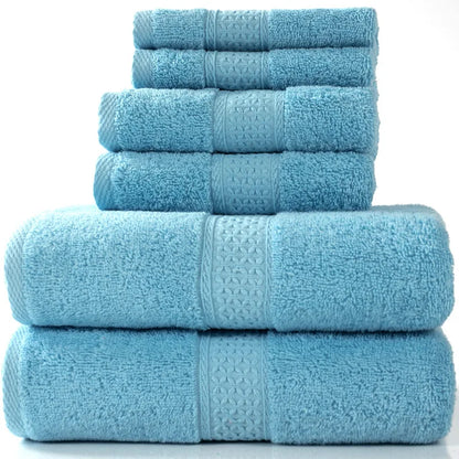 6PCS / 3PCS Cotton Towel Set Luxury Lace Embroidered Bath Towel Face Towel Hand Towel Washcloths Quick Dry Terry Towels 17Colors