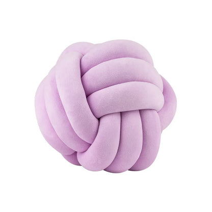 Lilac Decorative Throw Knot Pillow Ball for Home Chair Sofa Couch Bed Aesthetic Round Velvet Knotted Pillow Cushion Gift
