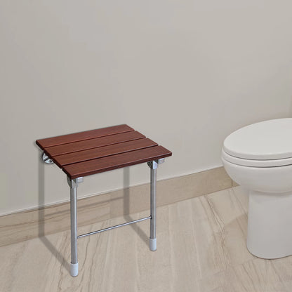 Wooden Wall Mounted Shower Chair, Folding Bathroom Shower Seat