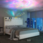 Queen Velvet Upholstered Platform Bed Frame with Galaxy Star Projector & Charging Station, 52" Ultra-Tall Crystal Button Tufted Headboard, Luxury Storage Bed, Noise-Free Design, No Box Spring Needed, Easy Assembly