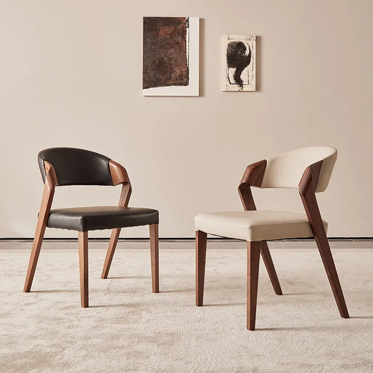 Nordic High-end Light Luxury Ash Wood Dining Chair Wabi-sabi Style Chair Designer Structure Armchair Restaurant Backrest Chair