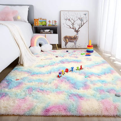 Lochas Super Soft Plush Tie Dye Velvet Rugs for Home Decor