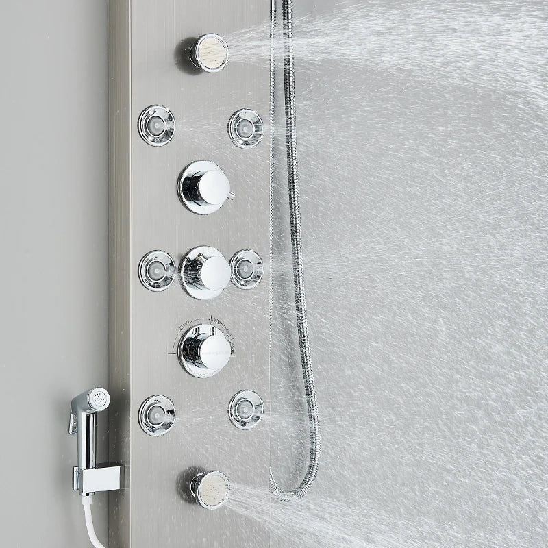 Bathroom Shower Panel LED Rainfall/Waterfall Shower Head