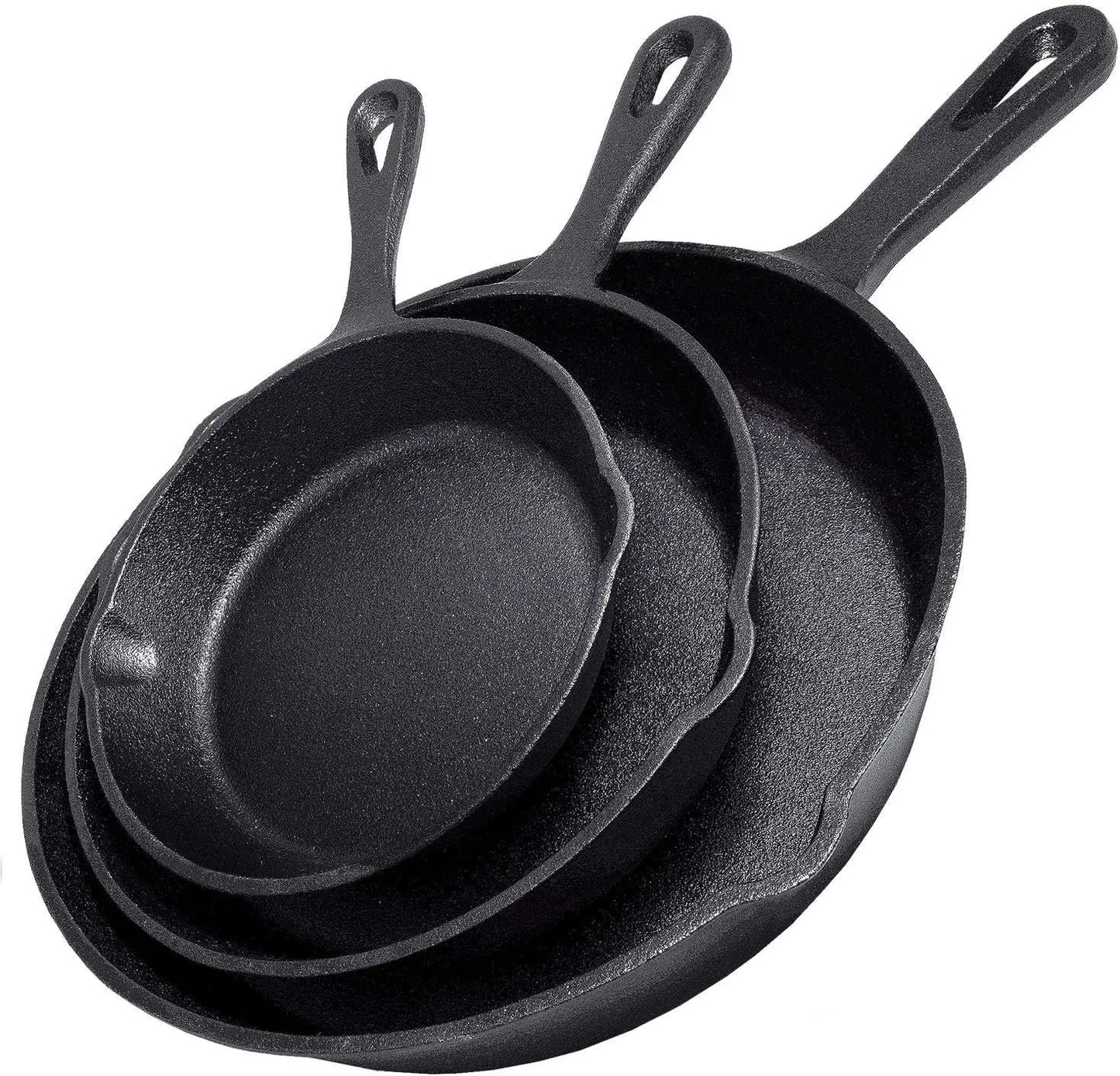 3PCS\4PCS\5pcs Cast Iron Skillet Set, Cast Iron Pan Without Coating Set, 6 Inch/8 Inch/10 Inch Cast Iron Frying Pan