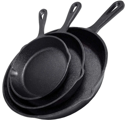 3PCS\4PCS\5pcs Cast Iron Skillet Set, Cast Iron Pan Without Coating Set, 6 Inch/8 Inch/10 Inch Cast Iron Frying Pan