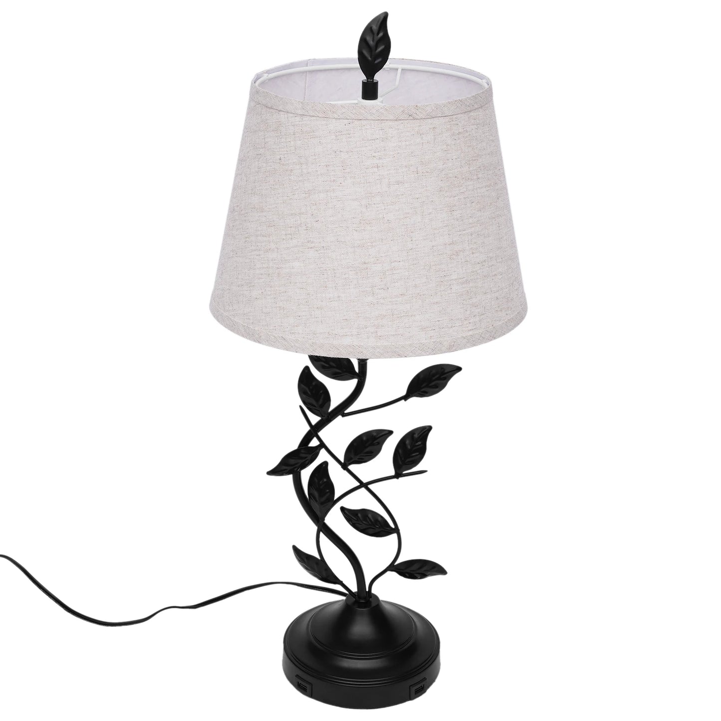 Table Lamps, 26.2-Inch Iron & Linen, Dual USB Charging Ports, Soft Light to Protect Eyes, for Nursery, Bedroom & Living Room