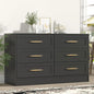 6 Drawer Dresser White and Gold, Tall Dresser , Wood Storage Cabinet