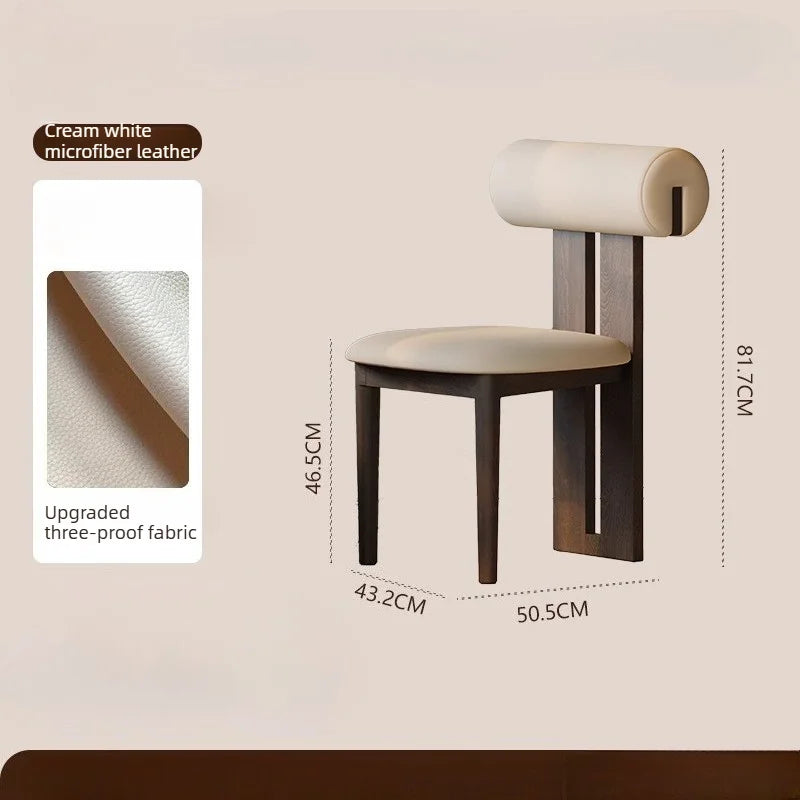 Nordic Solid Wood Dining Chairs, French Retro Style Dining Chairs, Comfortable Fabric Creative Hippo Dining Chairs